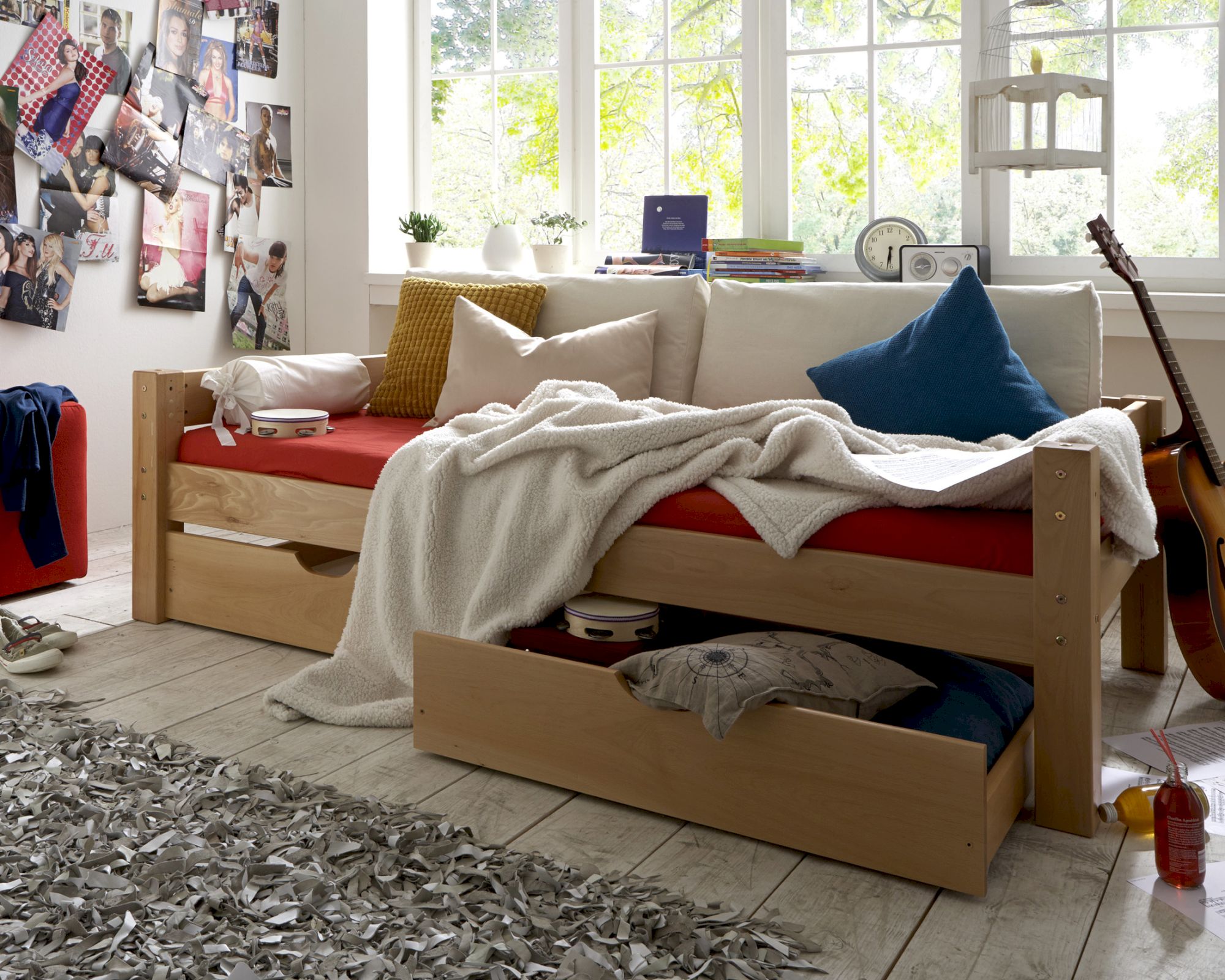 INFANSKIDS »Toby« Kinderzimmer Kinderbett 90x200 cm / Bio-Buche natur