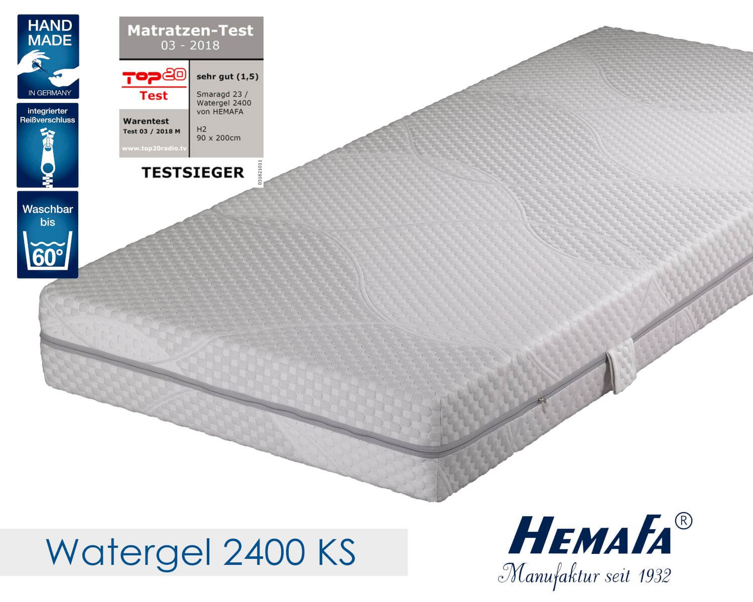Hemafa Watergel 2400 7-Zonen-Matratze bei • slewo.com